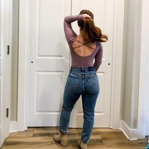 Seamless ribbed body suit